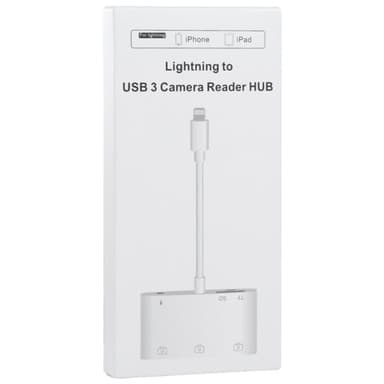 iPhone adapter till 3 USB + TF/SD-kort