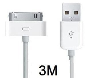 USB-kabel till iPhone/iPod 3 meter (Vit)