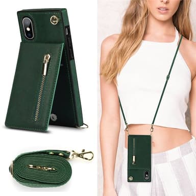 Zipper necklace case Apple iPhone X / XS - Grön