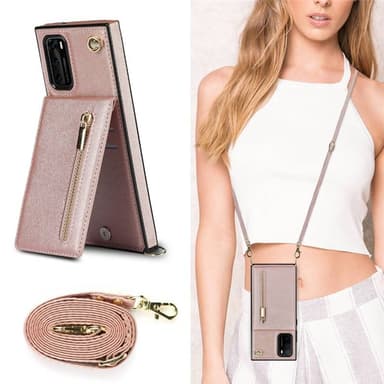 Zipper necklace case Huawei P40 - Rosè