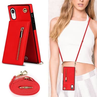 Zipper necklace case Apple iPhone XR - Röd