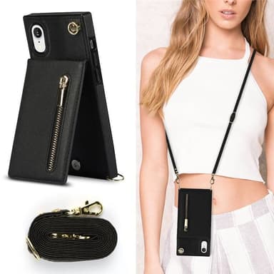 Zipper necklace case Apple iPhone XR - Svart