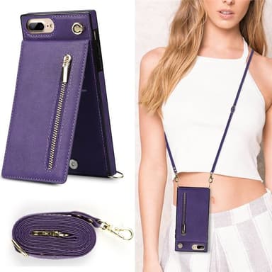 Zipper necklace case Apple iPhone 8 Plus - Lila