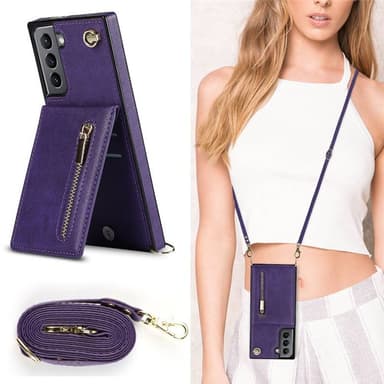 Zipper necklace case Samsung Galaxy S21 FE - Lila