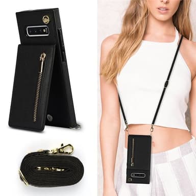Zipper necklace case Samsung Galaxy S10 - Svart