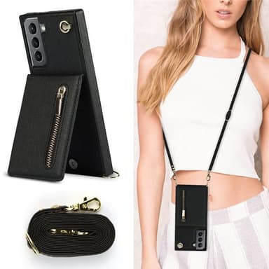Zipper necklace case Samsung Galaxy S21 - Svart
