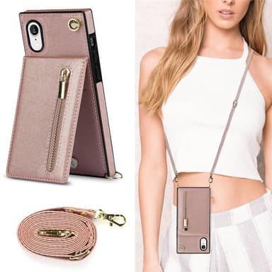 Zipper necklace case Apple iPhone XR - Rosè