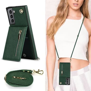 Zipper necklace case Samsung Galaxy S21 - Grön