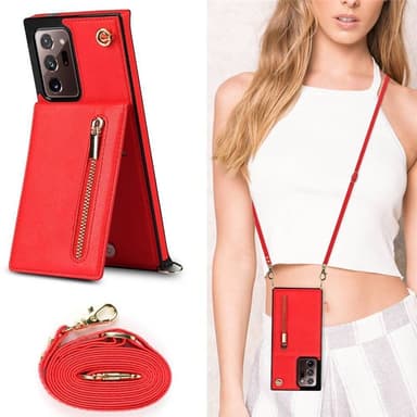 Zipper necklace case Samsung Galaxy Note 20 Ultra - Röd