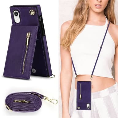 Zipper necklace case Apple iPhone XR - Lila
