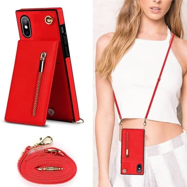 Zipper necklace case Apple iPhone X / XS - Röd