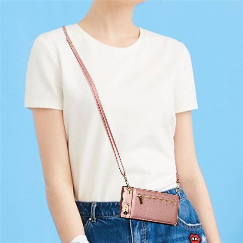 Zipper necklace case Apple iPhone 7 - Rosè