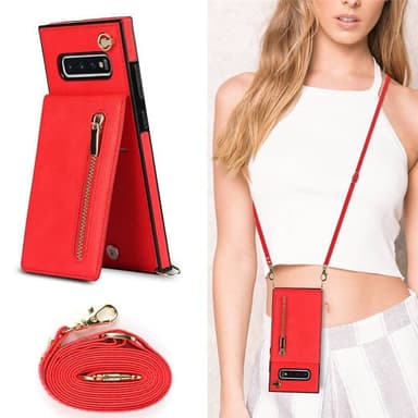 Zipper necklace case Samsung Galaxy S10 - Röd