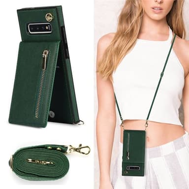 Zipper necklace case Samsung Galaxy S10 Plus - Grön