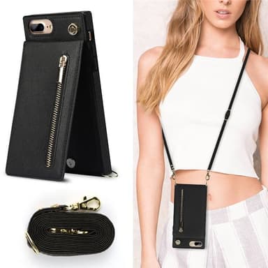 Zipper necklace case Apple iPhone 8 Plus - Svart