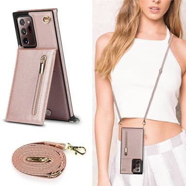 Zipper necklace case Samsung Galaxy Note 20 Ultra - Rosè
