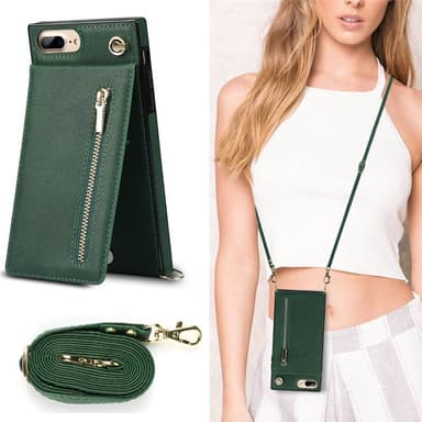 Zipper necklace case Apple iPhone 8 Plus - Grön