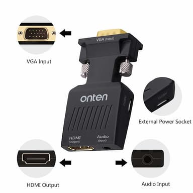 VGA till HDMI kompatibel adapter