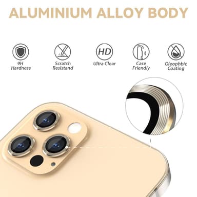 INF Linsskydd iPhone 13 Pro/13 Pro Max 3-pack Guld