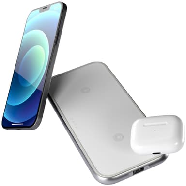 Zens Aluminium Dual trådlös laddare (vit)