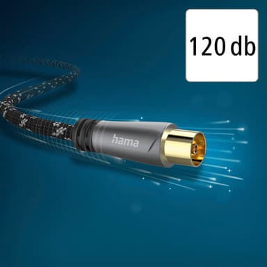 Hama 120dB antennkabel (svart/grå, 1.5m)