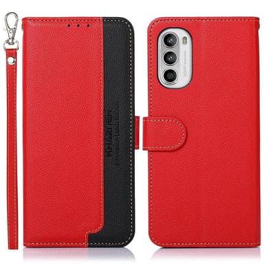 KHAZNEH Motorola Moto G52 Plånboksfodral - Röd/Svart