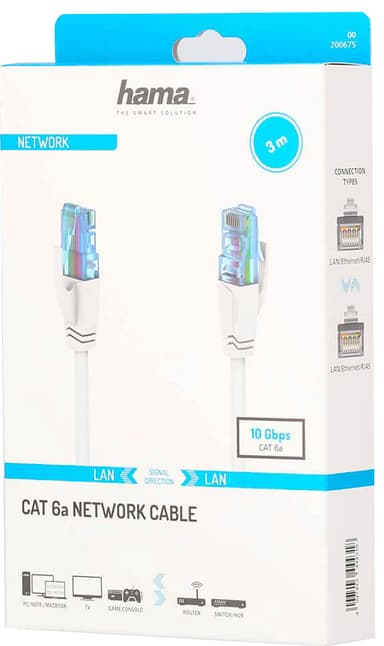 Hama Cat6a U/UTP nätverkskabel 3m