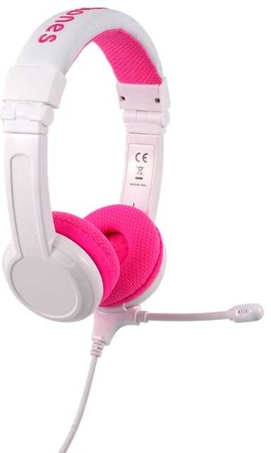 BuddyPhones School+ on ear-hörlurar (rosa)