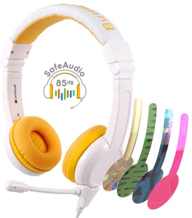 BuddyPhones School+ on ear-hörlurar (gula)