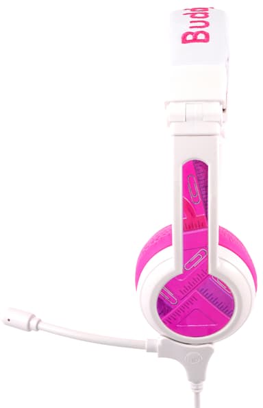 BuddyPhones School+ on ear-hörlurar (rosa)