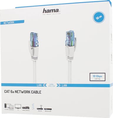 Hama Cat6a U/UTP nätverkskabel 10m