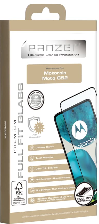 Panzer Full-Fit skärmskydd för Motorola G52