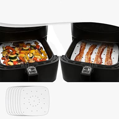 Air Fryer engångspapper fyrkantig 18 cm 100-pack Vit