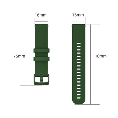 Universellt vattentätt klockarmband i silikon Mörkgrön