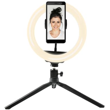 Denver 8"" LED Ring light med 19cm trebens-stativ