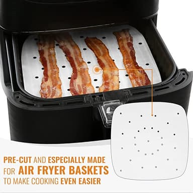 Air Fryer engångspapper fyrkantig 18 cm 100-pack Vit