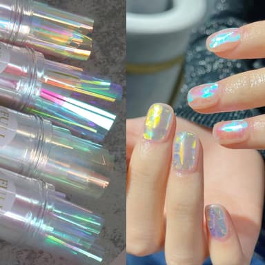 Aurora Nail Foil Stickers Broken Glass Paper 2-Pack K01 Flerfärgad