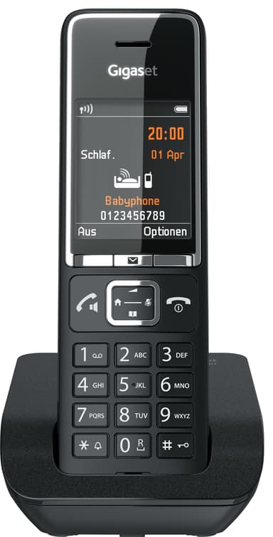 Gigaset Comfort 550 trådlös telefon (svart/krom)