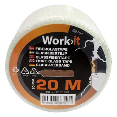 Work>it® glasfibertejp 50 mm × 20 meter