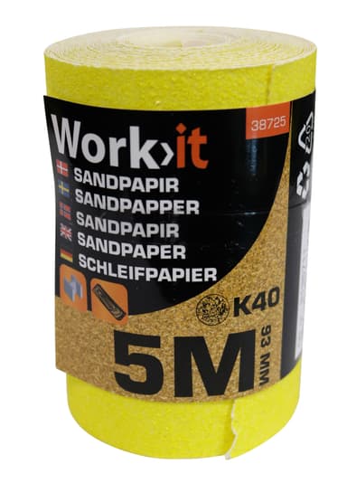 Work>it® sandpapper 9,3×500 cm K40