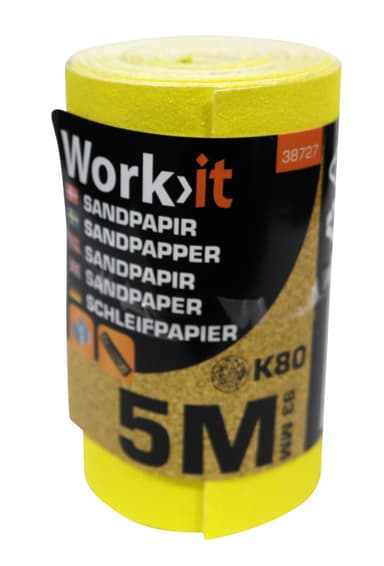 Work>it® sandpapper 9,3×500 cm K80