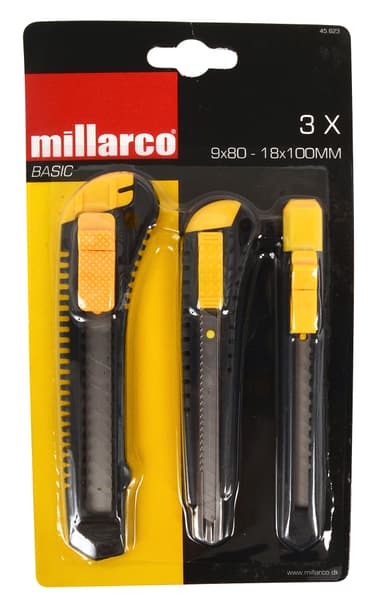Millarco® kniv 9 och 18 mm 3-pack