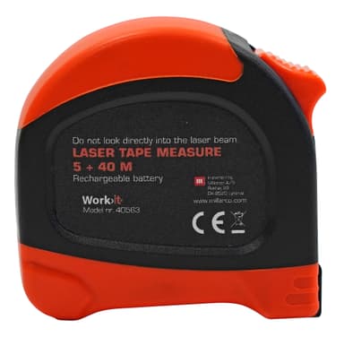 Work>it® måttband med laseravståndsmätare 5 + 40 meter