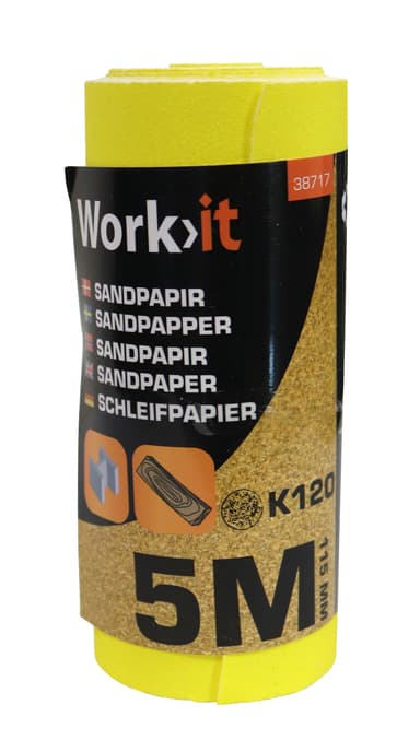 Work>it® K120 sandpapper 11,5×500 cm 1 rulle