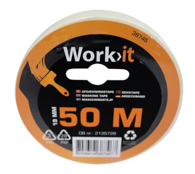 Work>it® maskeringstejp 19 mm x 50 meter
