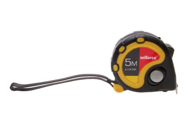 Millarco® måttband med stopp 19 mm x 5 meter