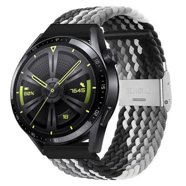 Flätat Elastiskt Armband Huawei Watch GT3 (46mm) - Svart/Vit