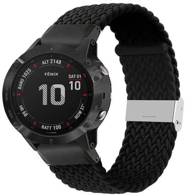 Flätat Elastiskt Armband Garmin Fenix 6 - Svart