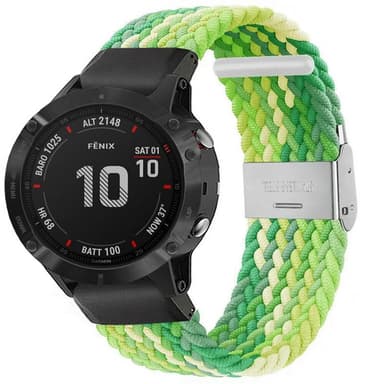 Flätat Elastiskt Armband Garmin Fenix 6X - Gradient green