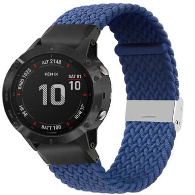 Flätat Elastiskt Armband Garmin Fenix 6 - Blå